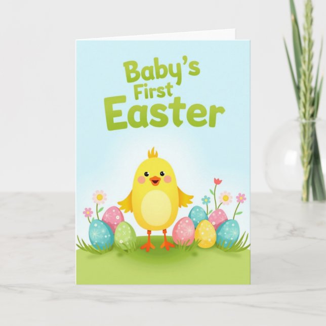 Babys First Easter Glitter Texture Card (Front)