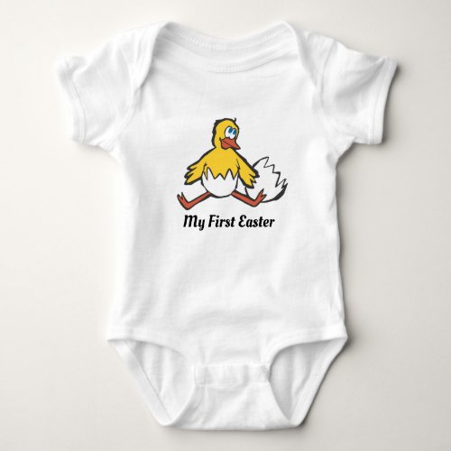 Babys First Easter Hatched Egg and Chick Baby Bodysuit