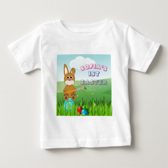 Baby's First Easter l Painting Eggs T-Shirt (Front)