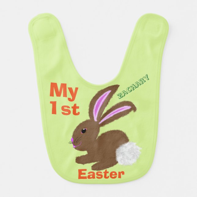 Baby's First Easter Personalized Bunny Bib (Front)