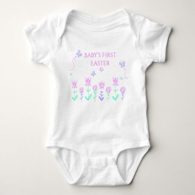 Baby's First Easter Spring Garden Bodysuit (Front)