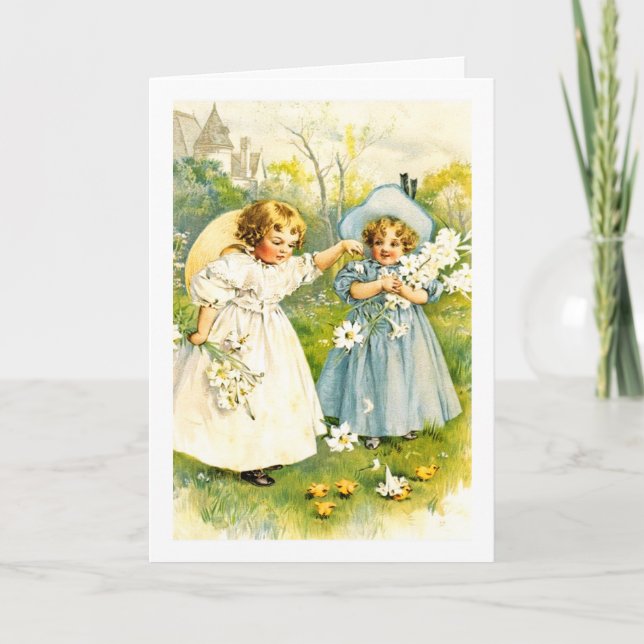Baby's First Easter. Vintage Babies Greeting Card (Front)