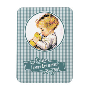 Baby's First Easter. Vintage Baby Boy Magnet