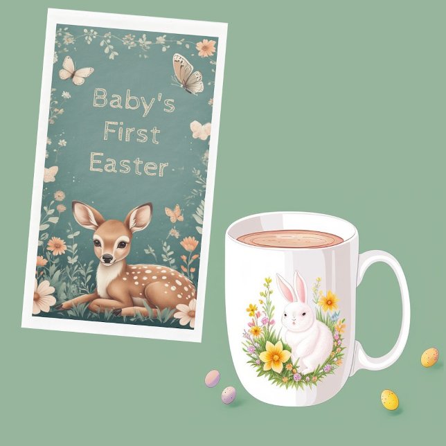 Baby's First Easter Woodland Animals Deer Spring  Paper Guest Towels (Baby's First Easter Woodland Animals Deer Spring Paper Guest Towels)