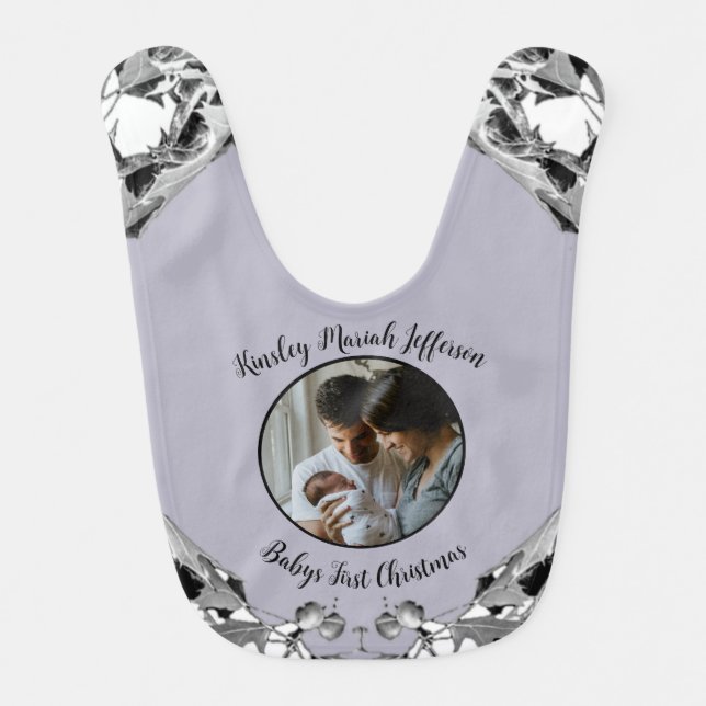  Baby's First Elegant Photo Baby Boy Baby Girl Baby Bib (Front)