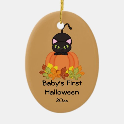Babys First Halloween Black Cat Ornament