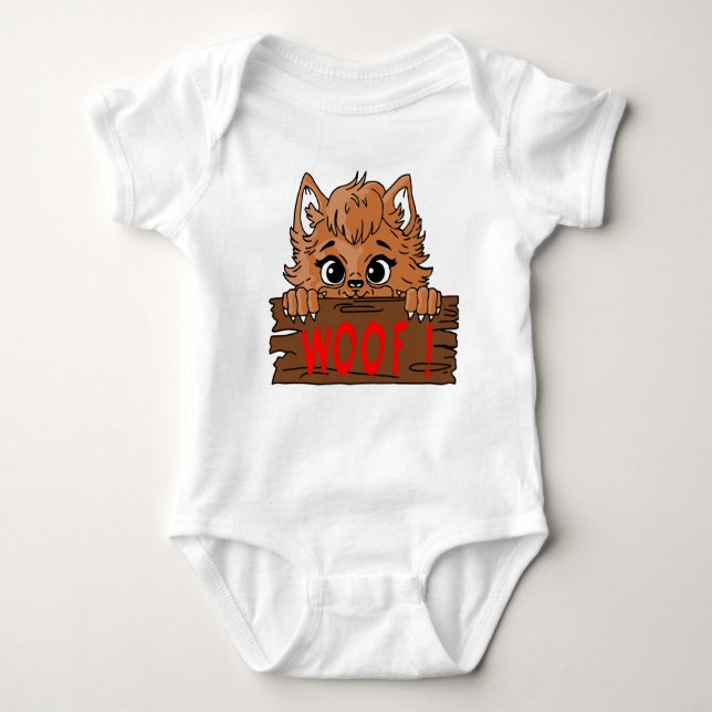babys first halloween cute werewolf costume baby bodysuit (Front)