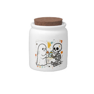 Baby's First Halloween Ghost Skeleton Candy Jar
