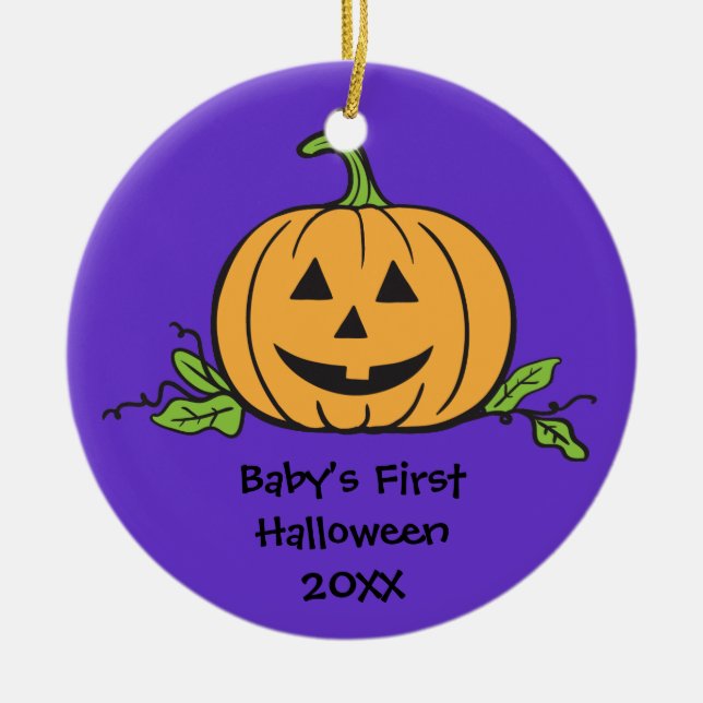 Baby's First Halloween Keepsake Gift Ornament (Front)