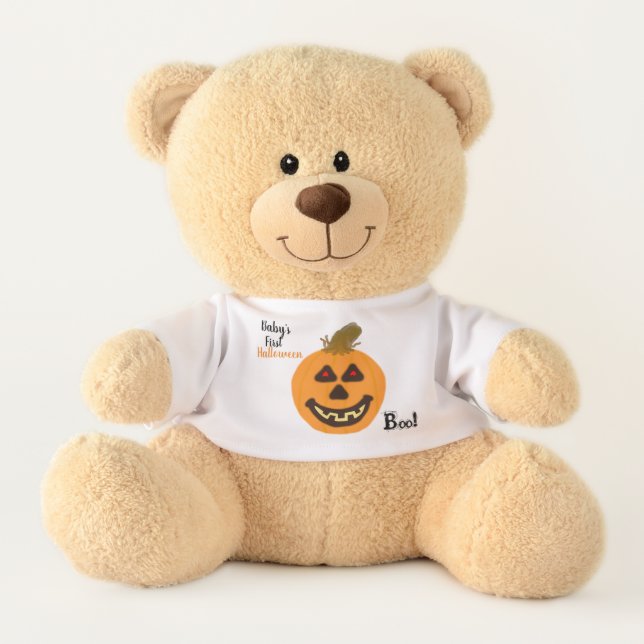 Baby's First Halloween Orange Pumpkin Teddy Bear (Front)