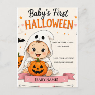 Baby's First Halloween Party Postcard