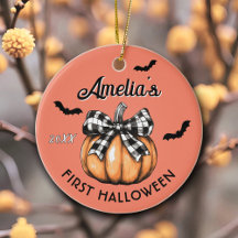 Baby's First Halloween Pumpkin Bow Bats