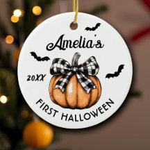 Baby's First Halloween Pumpkin Bow Bats