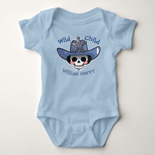 Baby's First Halloween, Skeleton Cowboy Wild Child Baby Bodysuit