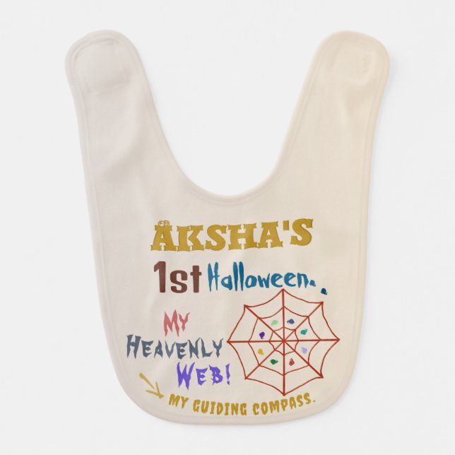Baby's First Halloween, Spider Web  Baby Bib (Front)