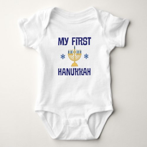 Babys First Hanukkah Festival Of Lights Menorah Baby Bodysuit
