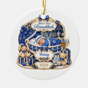 Baby's First Hanukkah Ornament 2026 Custom Name