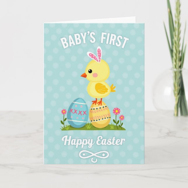 Babys First Happy Easter Card (Front)
