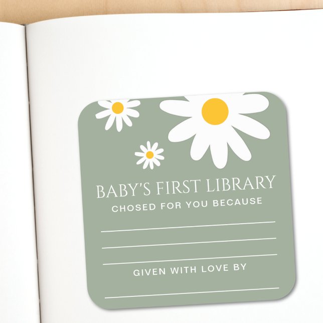 Baby's first Library Baby Shower  Square Sticker (Creator Uploaded)