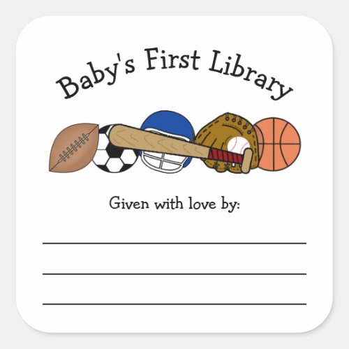 Babys First Library boy book sticker