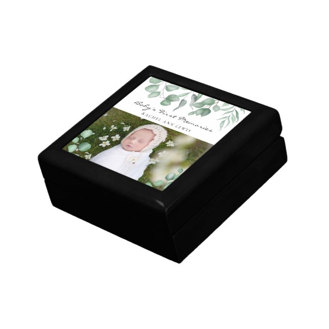 Baby's First Memories Keepsake Eucalyptus Photo Gift Box (Side)