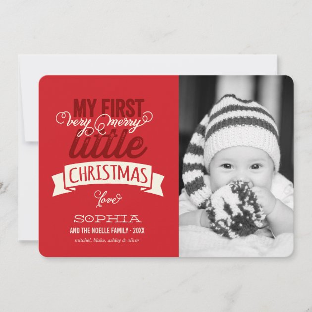 Baby's First Merry Little Christmas Photo Card