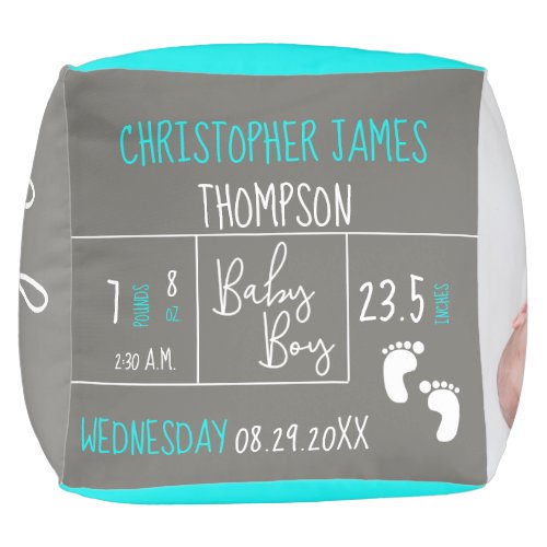 Babys First Moments Customizable Pouf Pillow 