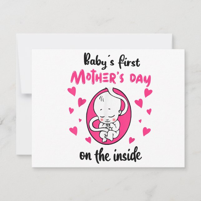 Baby's First Mother's Day On The Inside Holiday Card (Front)