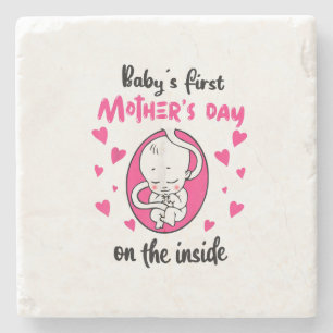 Baby's First Mother's Day On The Inside Stone Coaster