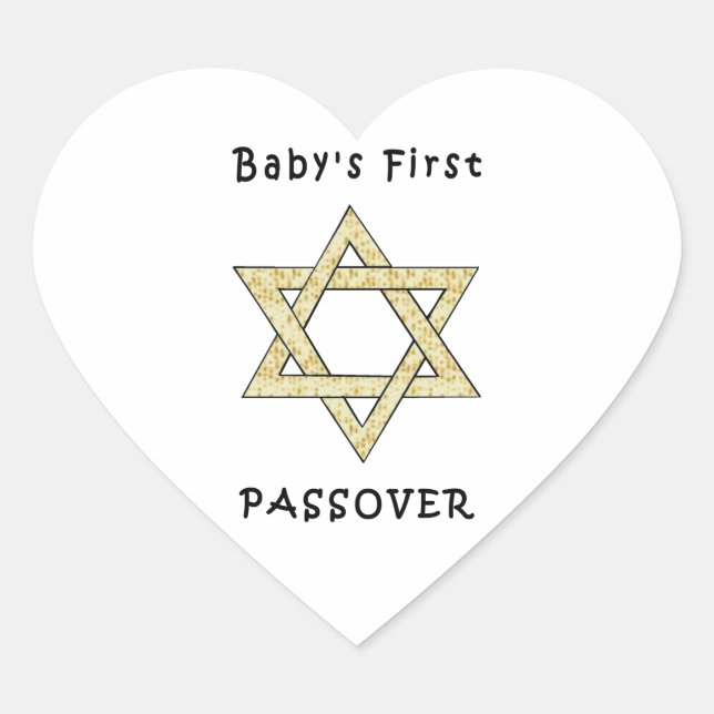 Baby's First Passover Heart Sticker (Front)