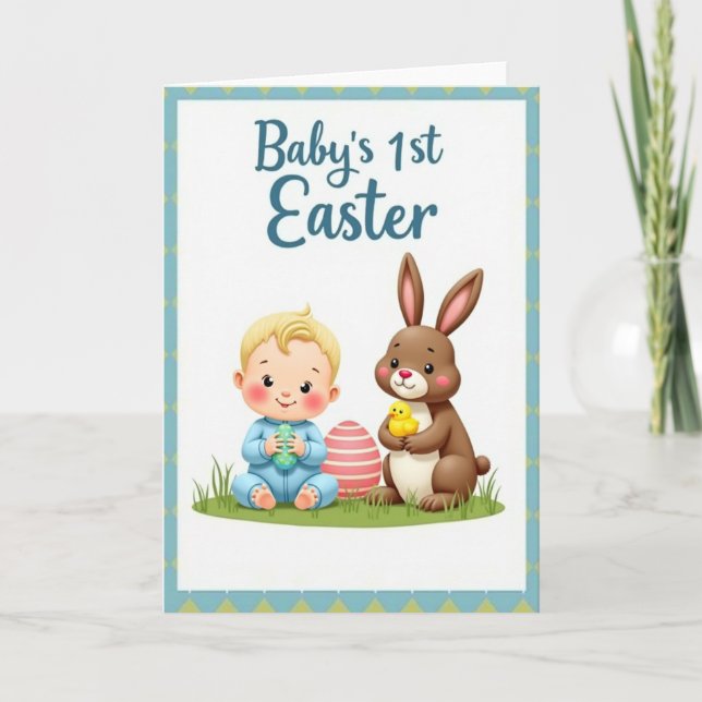 Babys First Patterned Egg Card (Front)