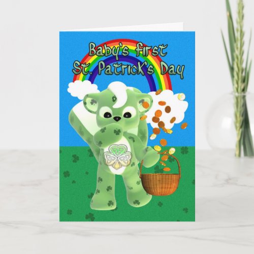 Babys First St Patricks Day Card with litte cu Card