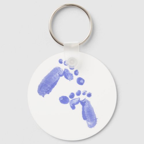 Babys First Steps in Water Baby Feet Footprints  Keychain