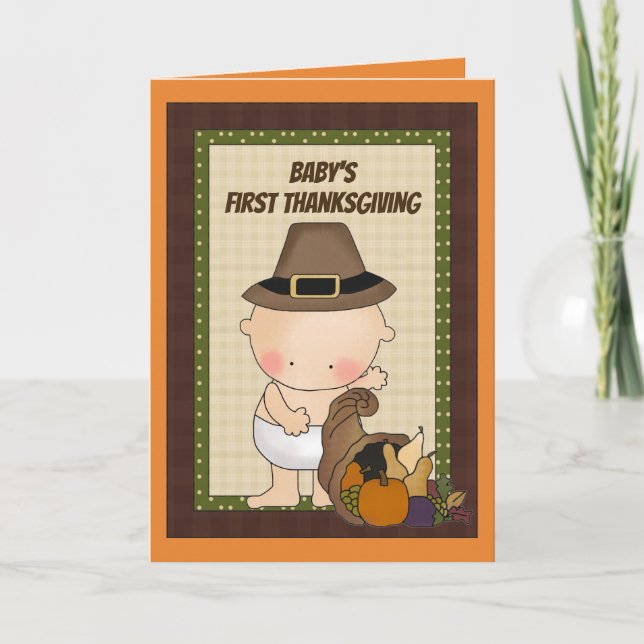 Baby's First Thanksgiving add message card (Front)
