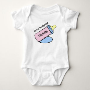 Baby's First Thanksgiving Baby Bottle Bodysuit