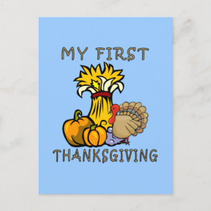Baby's First Thanksgiving Holiday Postcard
