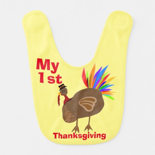 Babys First Thanksgiving Turkey Bib