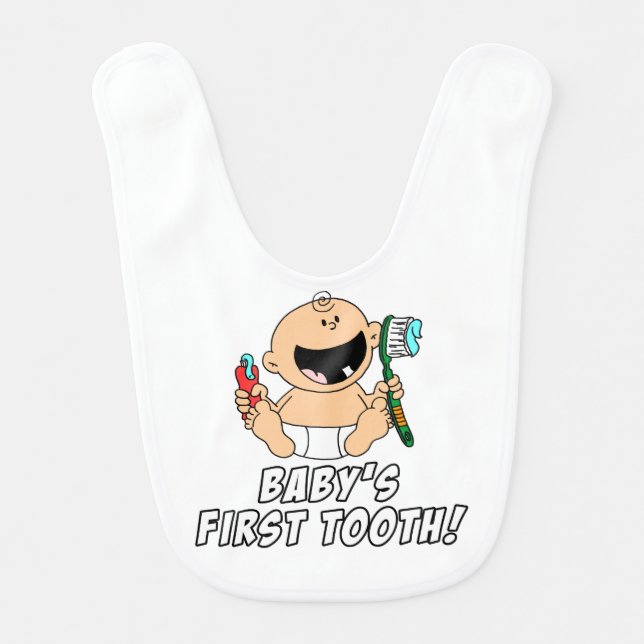 Baby's First Tooth Baby Bib (Front)