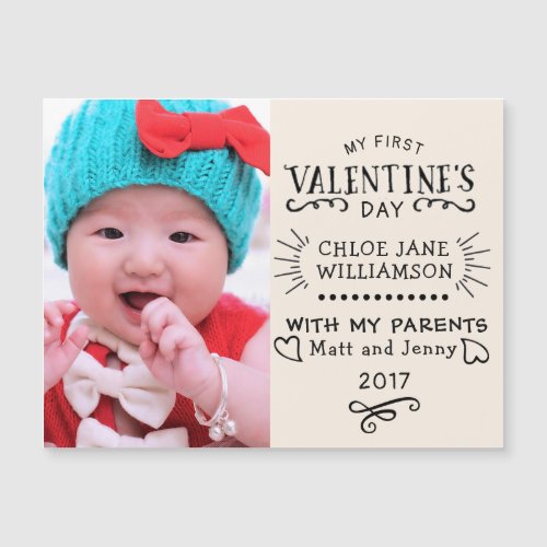 Babys First Valentine Magnetic Photo Card