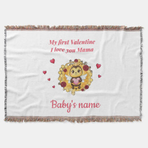 Baby's First valentine Throw Blanket