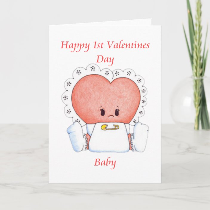 Baby's First Valentines Day Card (Blank - Girl) | Zazzle.com