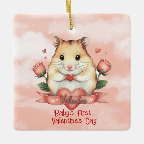 Babys First Valentines Day Ceramic Ornament