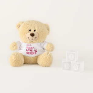 Baby's First Valentine's Day Eat Sleep Love Repeat Teddy Bear