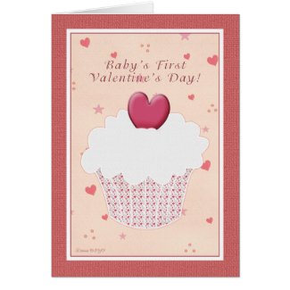 Baby's First Valentine's Day - Heart Cupcake Card