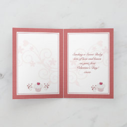Baby's First Valentine's Day - Heart Cupcake Holiday Card | Zazzle