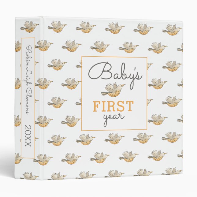 Baby's First Year Bird 3 Ring Binder (Front/Spine)