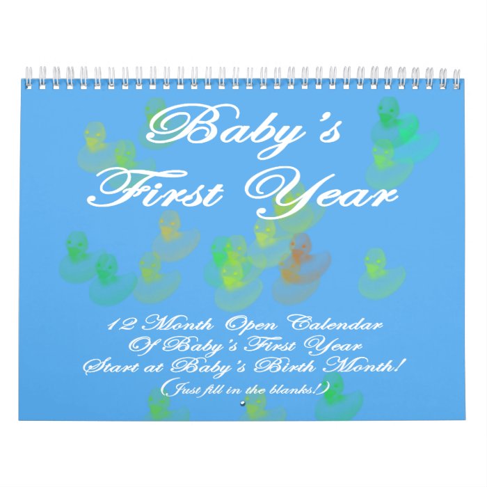 Baby's First Year Blue Calendar