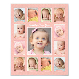 Babys First Year Blush Keepsake Photo Collage