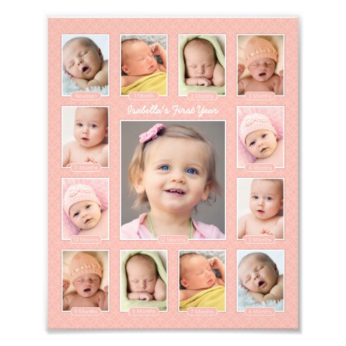 Babys First Year Blush Keepsake Photo Collage