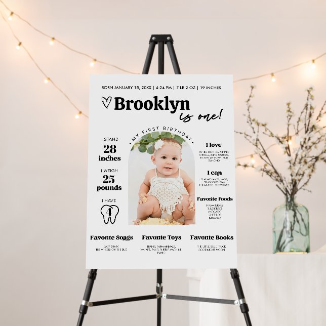Baby's First Year Milestone 1st Photo Welcome Sign (In Situ (Stand))
